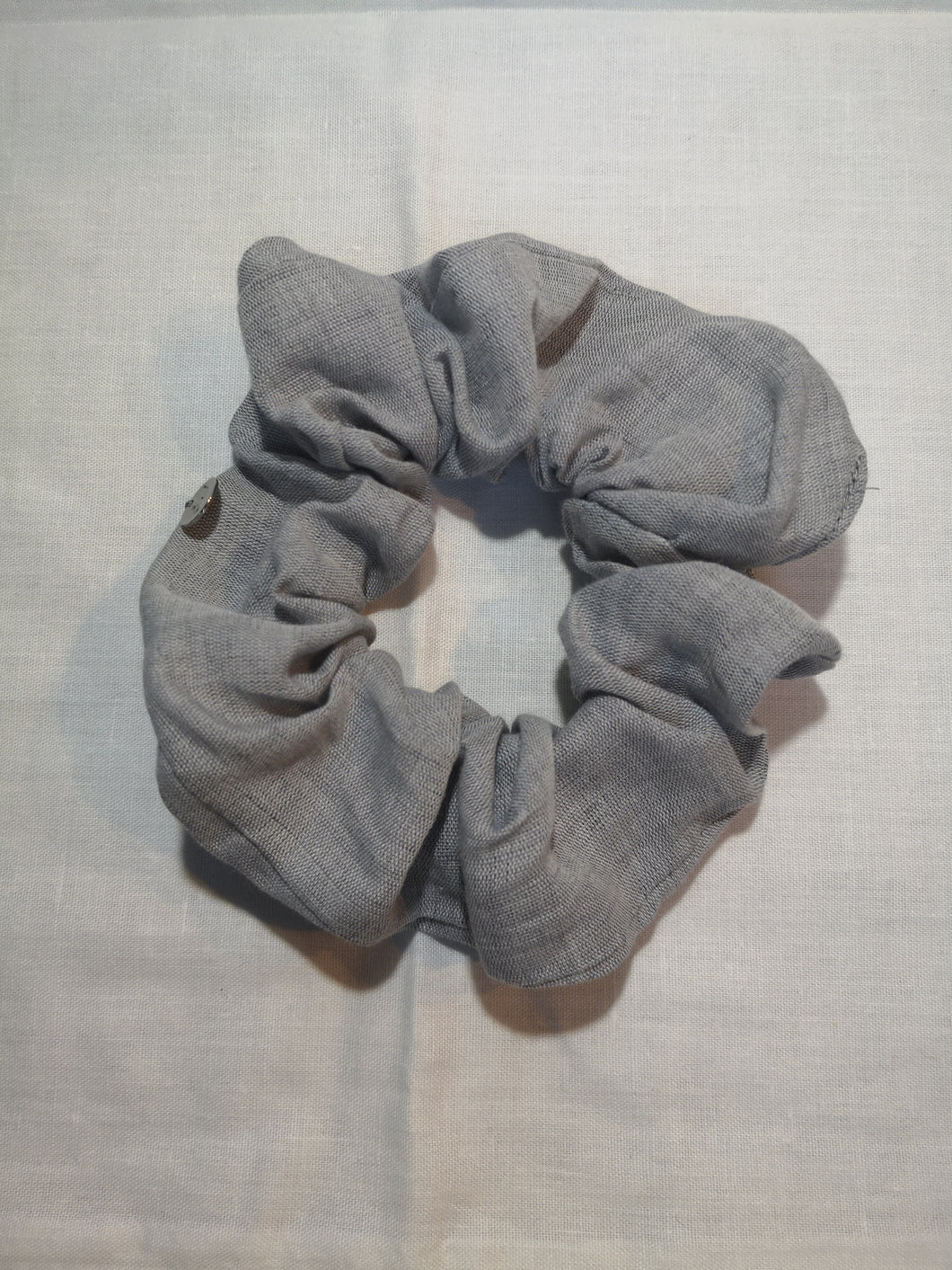 Grey Linen Scrunchie