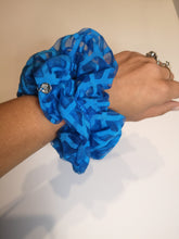 Blue Patterned Scrunchie