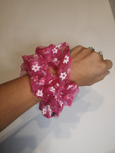 Pink Flower Scrunchie